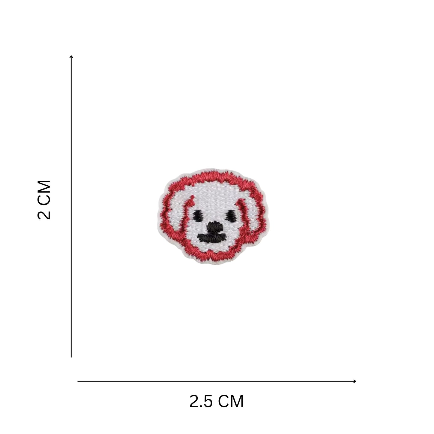 Mini Puppy Face Embroidered Iron On Patch