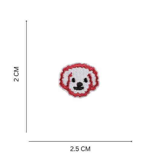 Mini Puppy Face Embroidered Iron On Patch