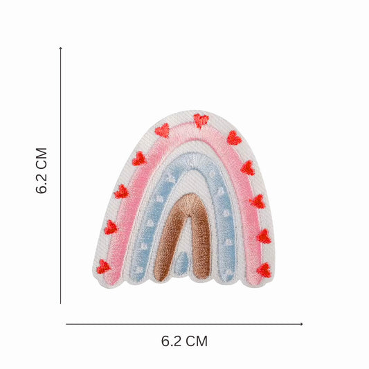 Pastel Rainbow Heart Embroidered Iron On Patch