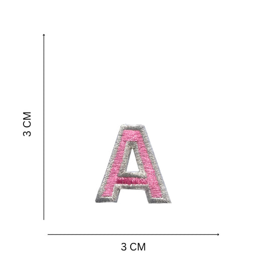 Medium Pastel Letter Patches – 3 cm Embroidered A–Z Iron-On with Silver Border
