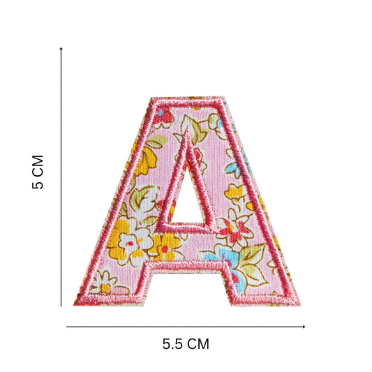 Iron-On Floral Alphabet Patch Set