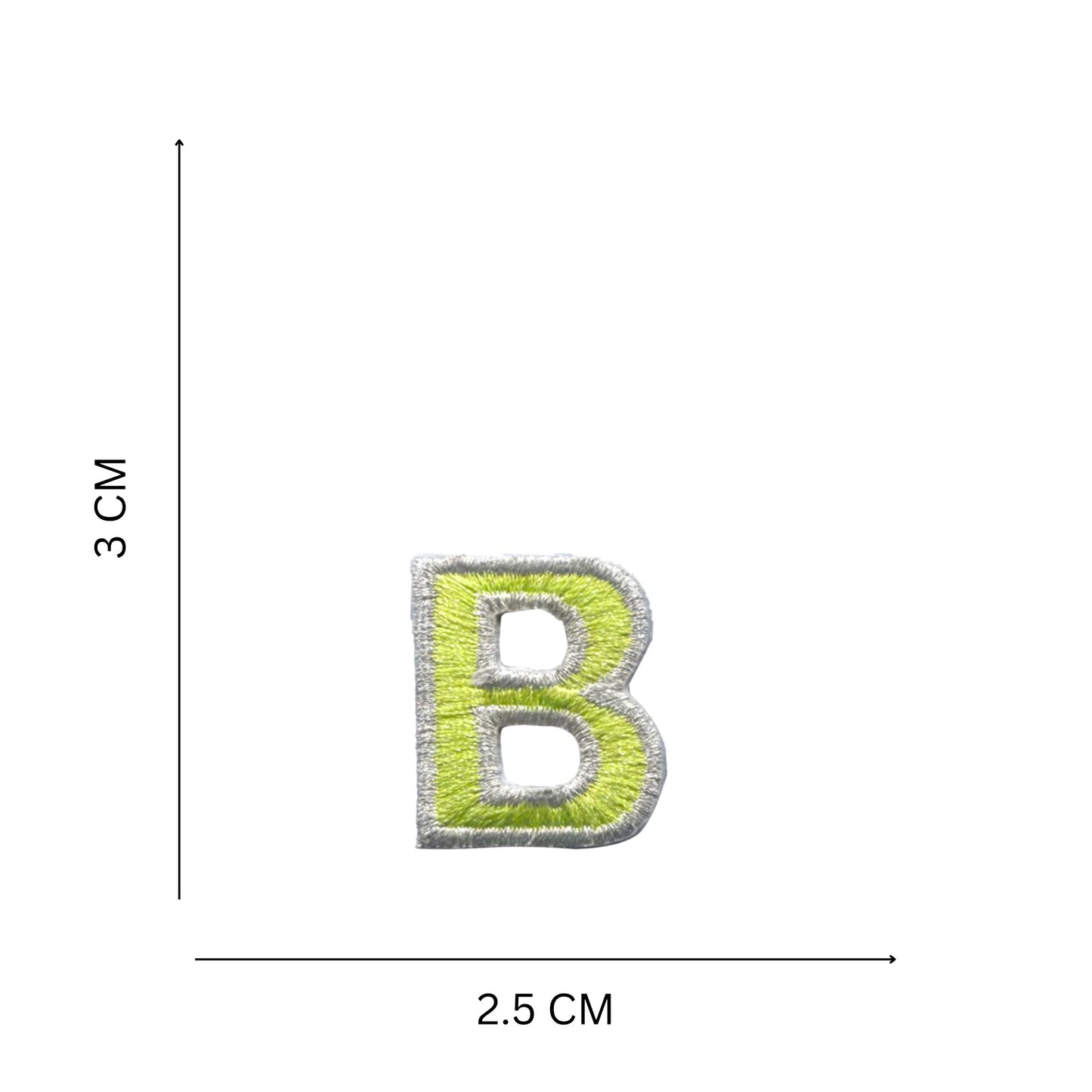 Medium Pastel Letter Patches – 3 cm Embroidered A–Z Iron-On with Silver Border
