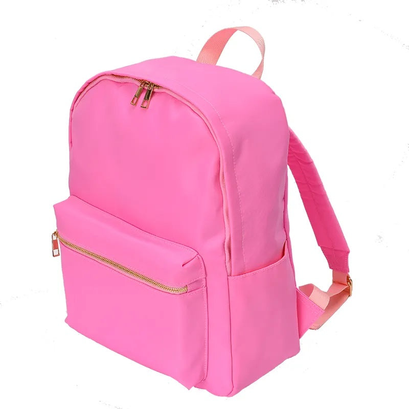 Durable Nylon Backpack for Kids – Perfect for School & Play, Customizable with Patches & Fun Details ''Pink'' Available in Two Convenient Sizes