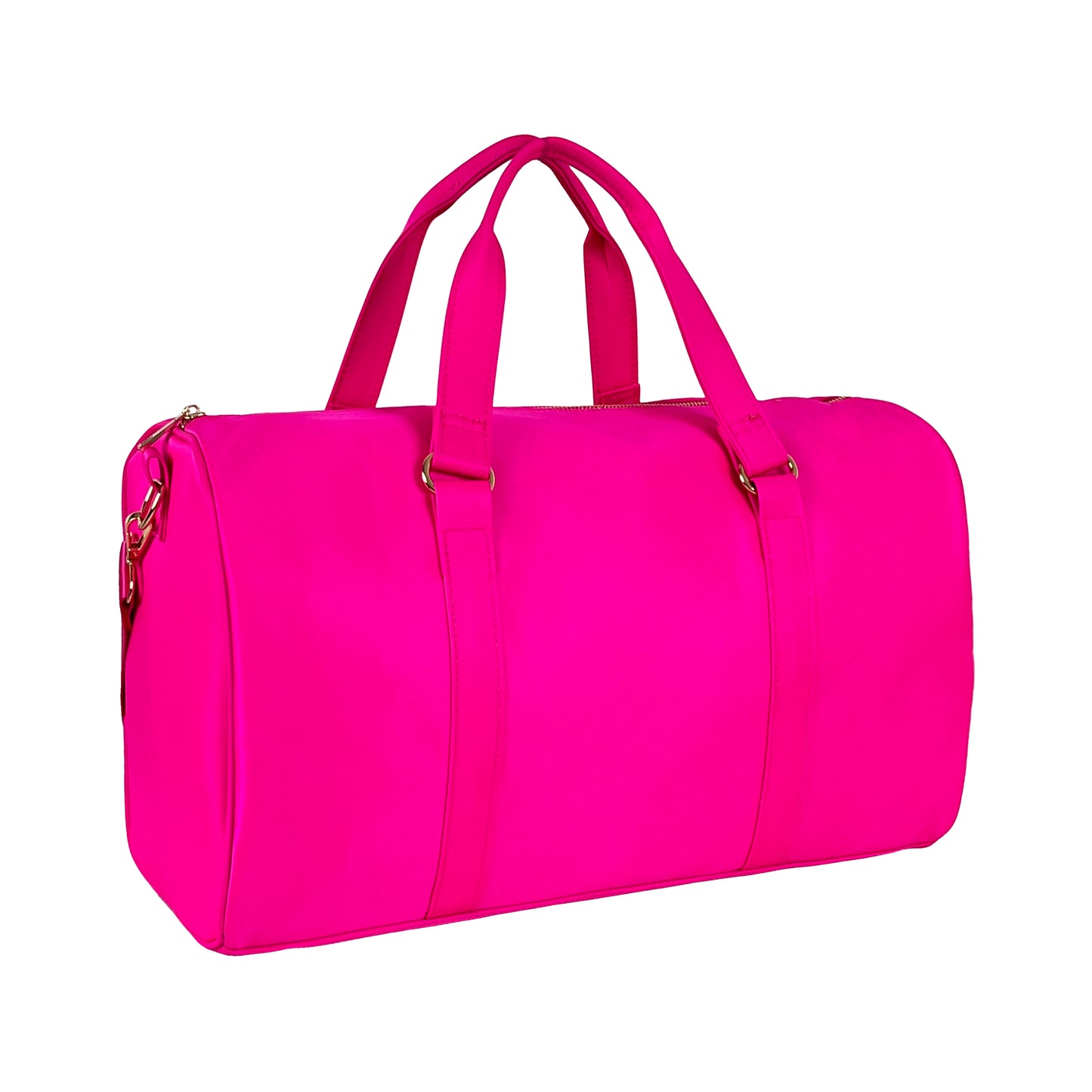 Nylon Duffle Bag – Spacious and Versatile, Personalizable with Letter and Fun Patches ''Hot Pink''