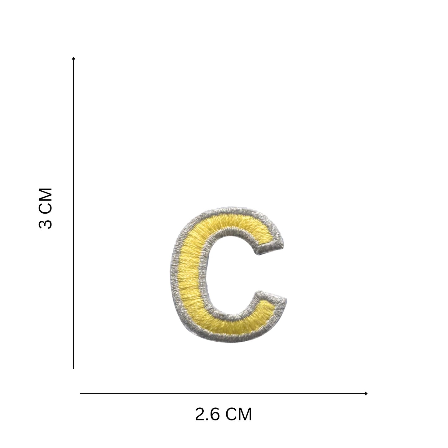 Medium Pastel Letter Patches – 3 cm Embroidered A–Z Iron-On with Silver Border