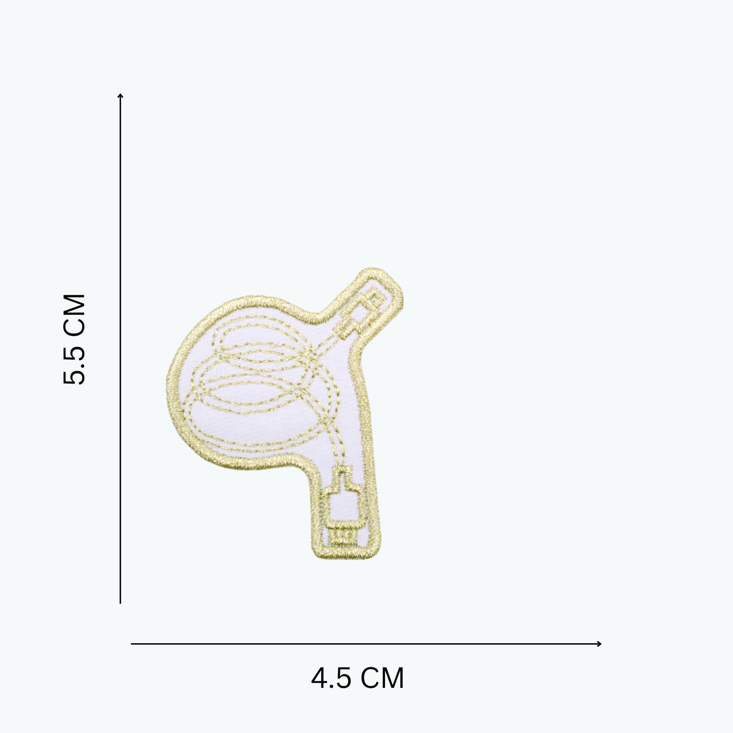 Iron On Gold Thread Embroidered Patch Set – Camera, Heart, Hair Dryer & Cord Designs for Travel Bags & DIY Decoration