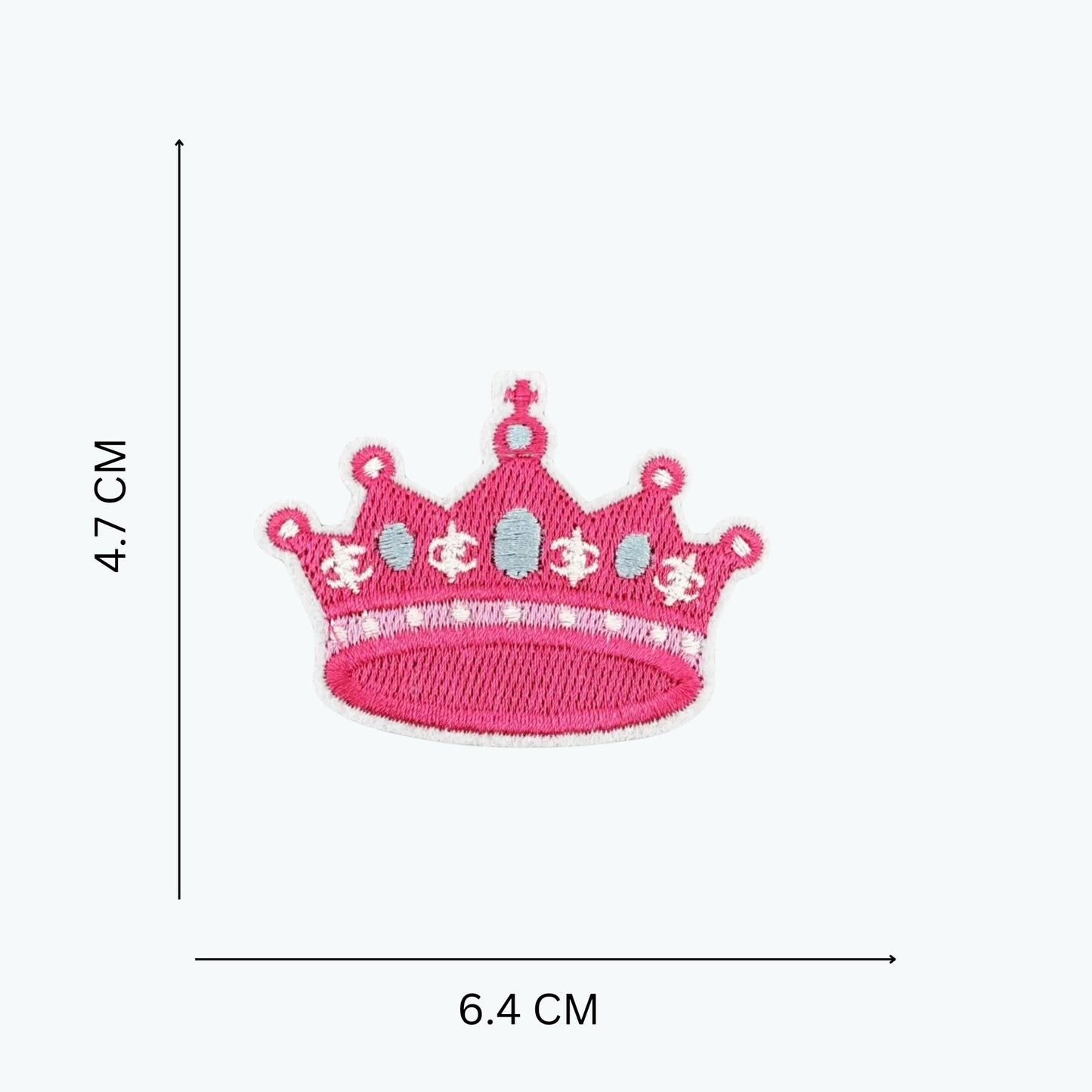 Iron-On Embroidered Patch – Pink Crown and Sunglasses Design for Clothing, Hats, Bags – DIY Decoration or Gift