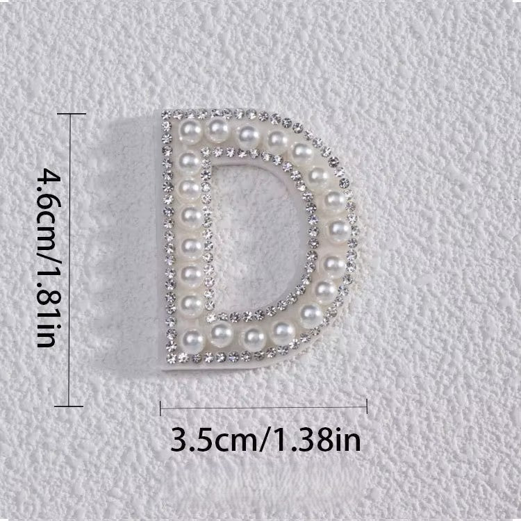 Self-Adhesive 4.5CM Pearl Rhinestone Alphabet Patch – A–Z Fabric Letter Stickers for DIY Bags, Clothes & Decoration