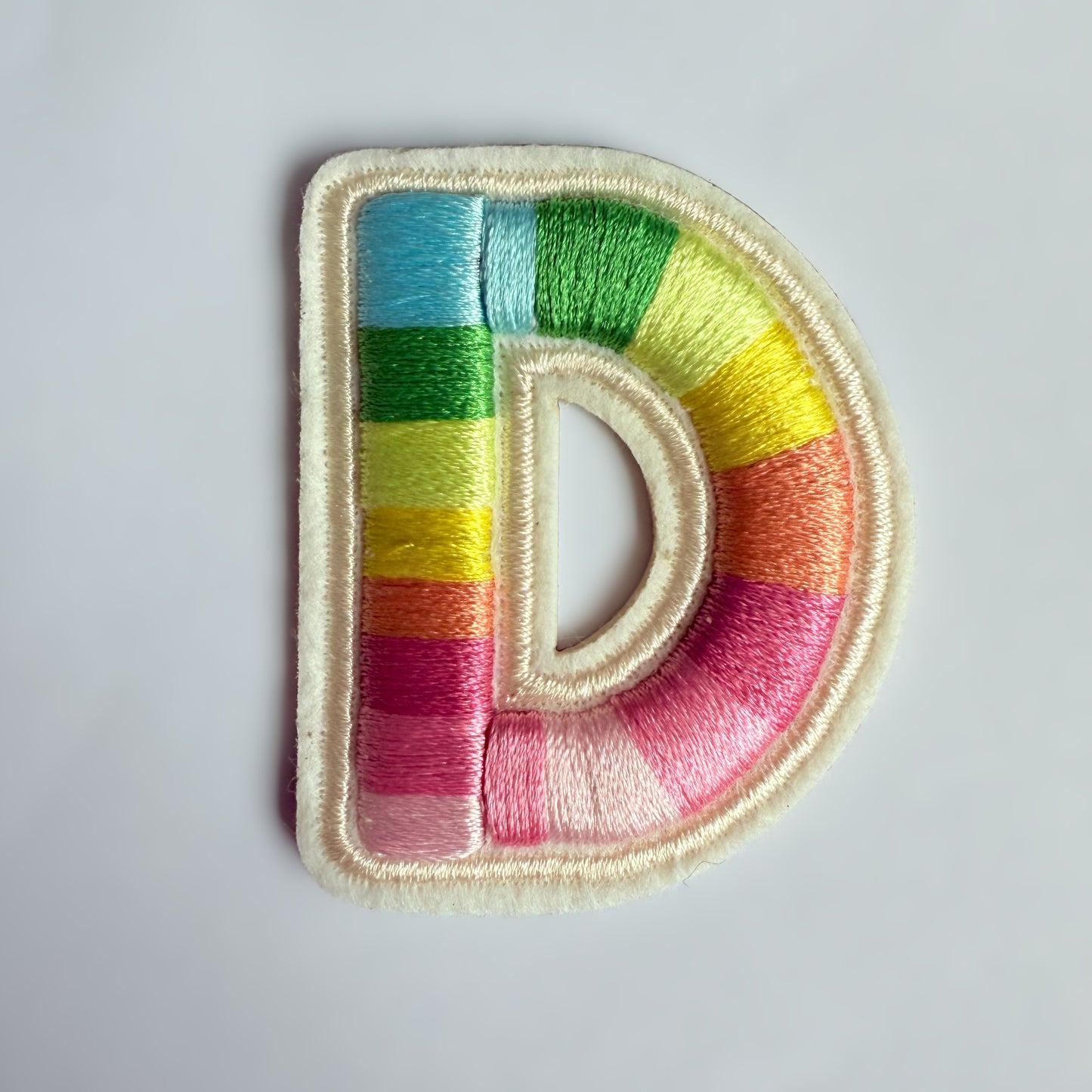 Iron-On/Self-Adhesive Exquisite 3D Stereo Embroidery Colorful Letter Patches, Full Set A-Z, Size 5.5 cm (2.17 inches) approximately