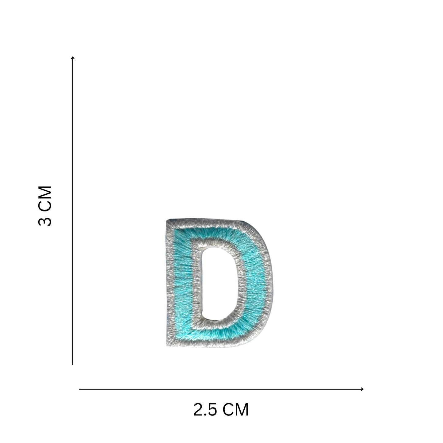 Medium Pastel Letter Patches – 3 cm Embroidered A–Z Iron-On with Silver Border