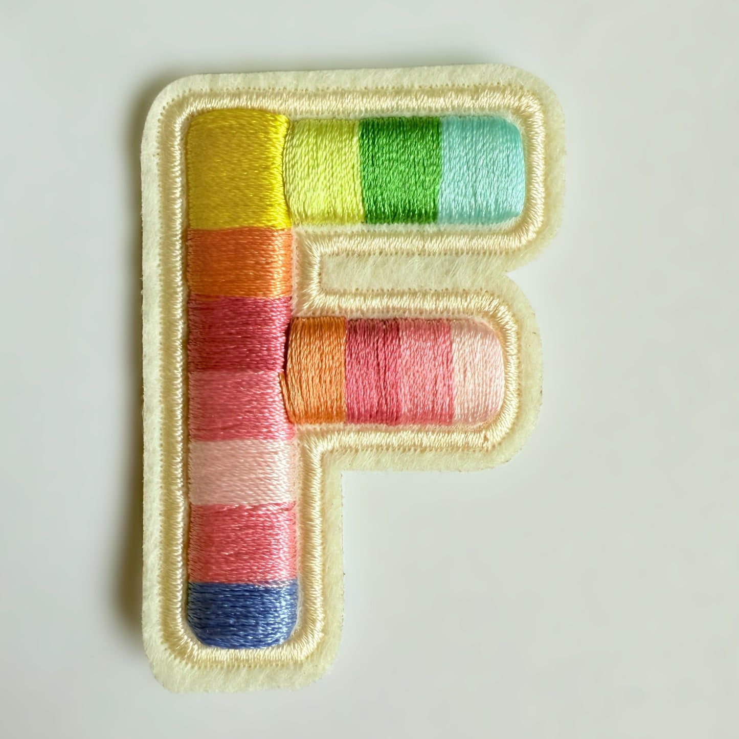 Iron-On/Self-Adhesive Exquisite 3D Stereo Embroidery Colorful Letter Patches, Full Set A-Z, Size 5.5 cm (2.17 inches) approximately