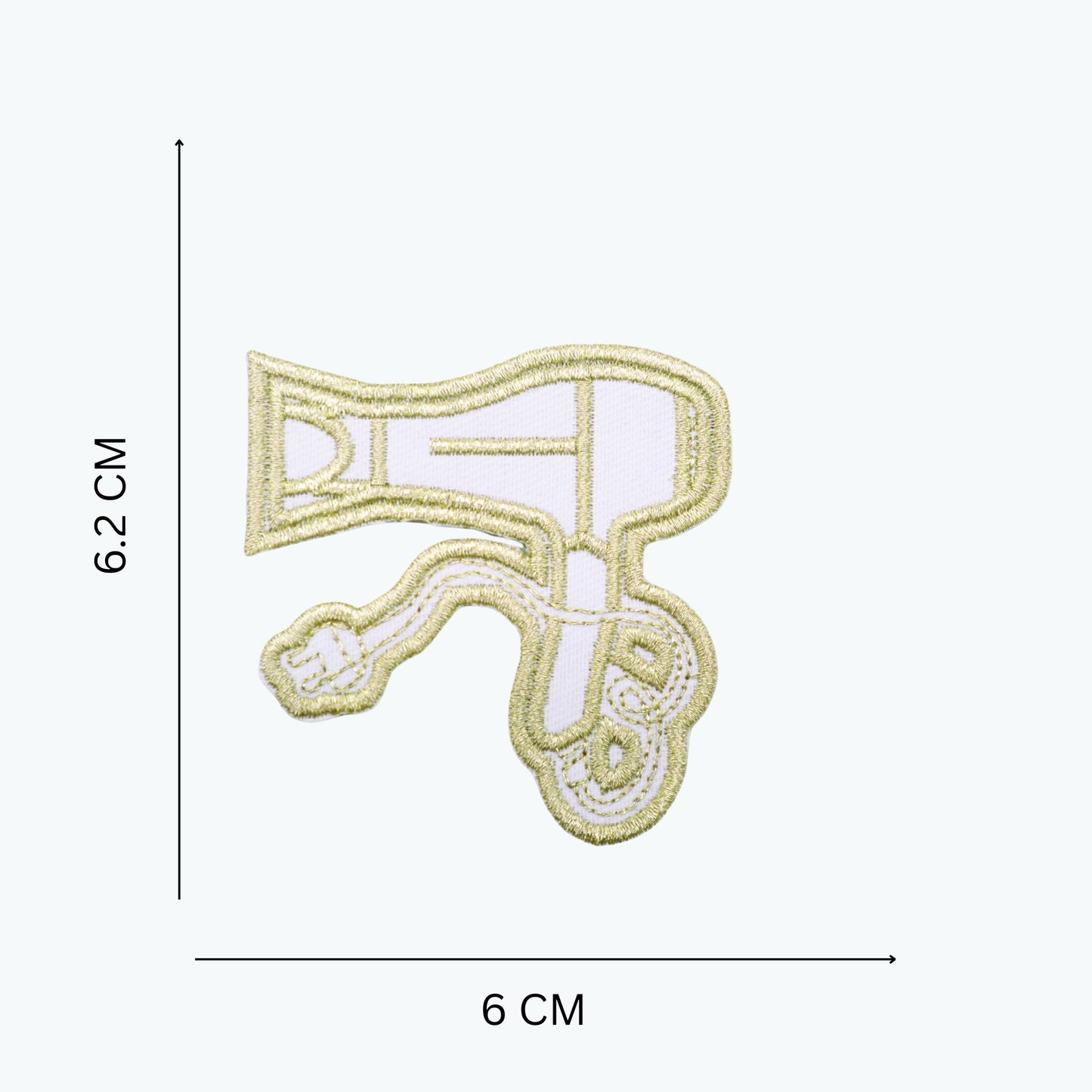 Iron On Gold Thread Embroidered Patch Set – Camera, Heart, Hair Dryer & Cord Designs for Travel Bags & DIY Decoration