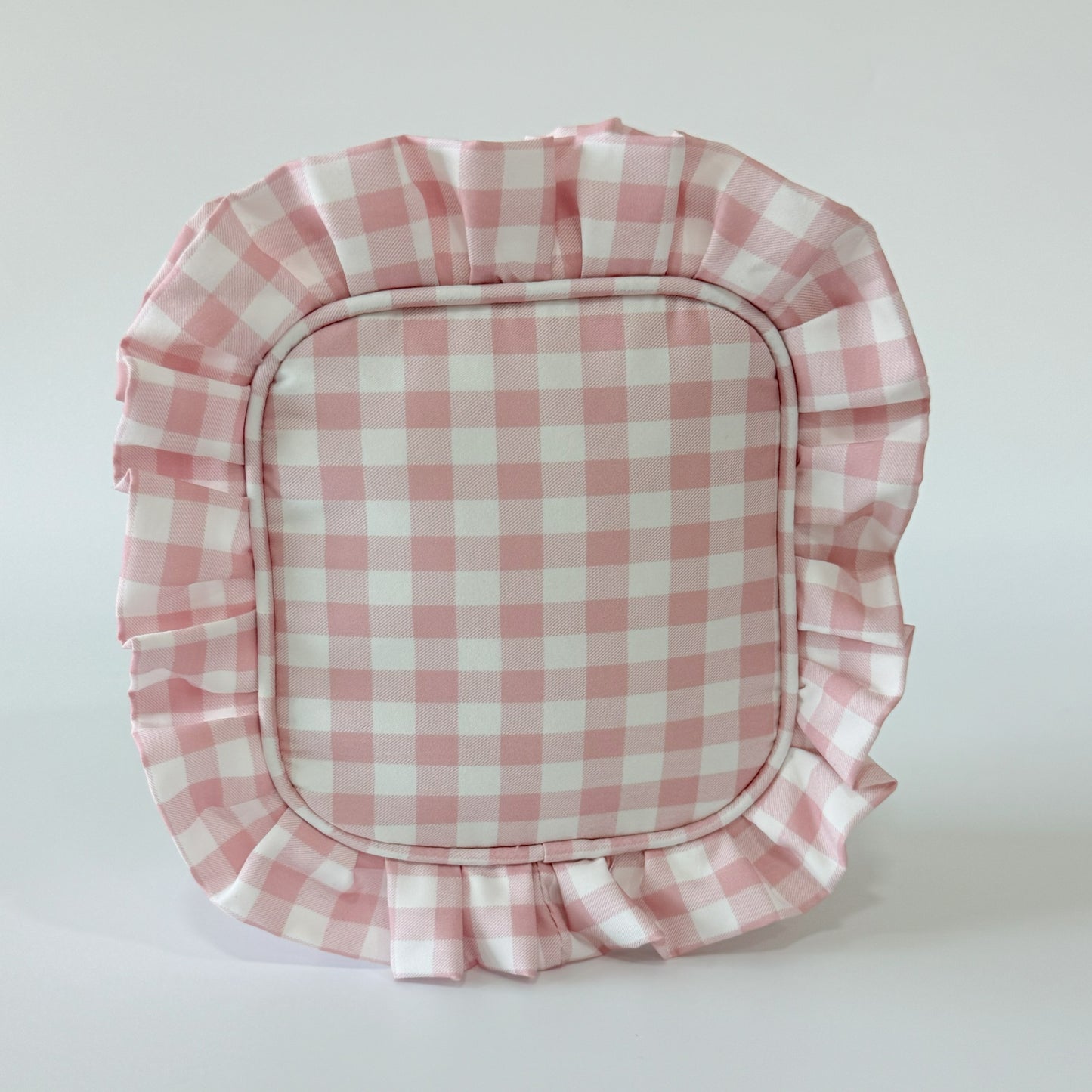 Chic, Demure, and Perfect for On-the-Go Essentials - Small Ruffle Gingham Organizer Pouch