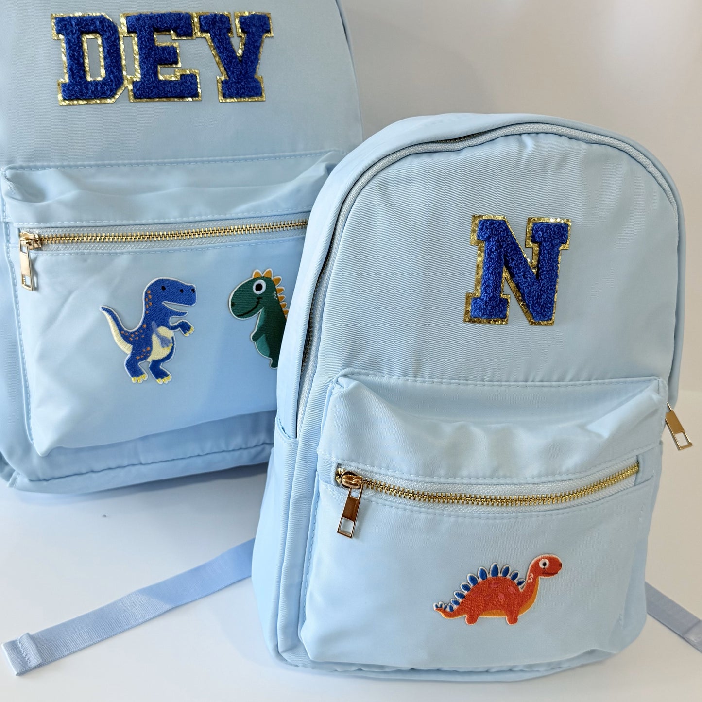 Durable Nylon Backpack for Kids – Perfect for School & Play, Customizable with Patches & Fun Details ''Blue'' Available in Two Convenient Sizes