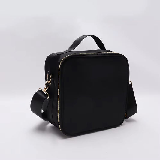 Kids’ Insulated Nylon Lunch Bag – Customizable with Patches & Fun Details ''Black''