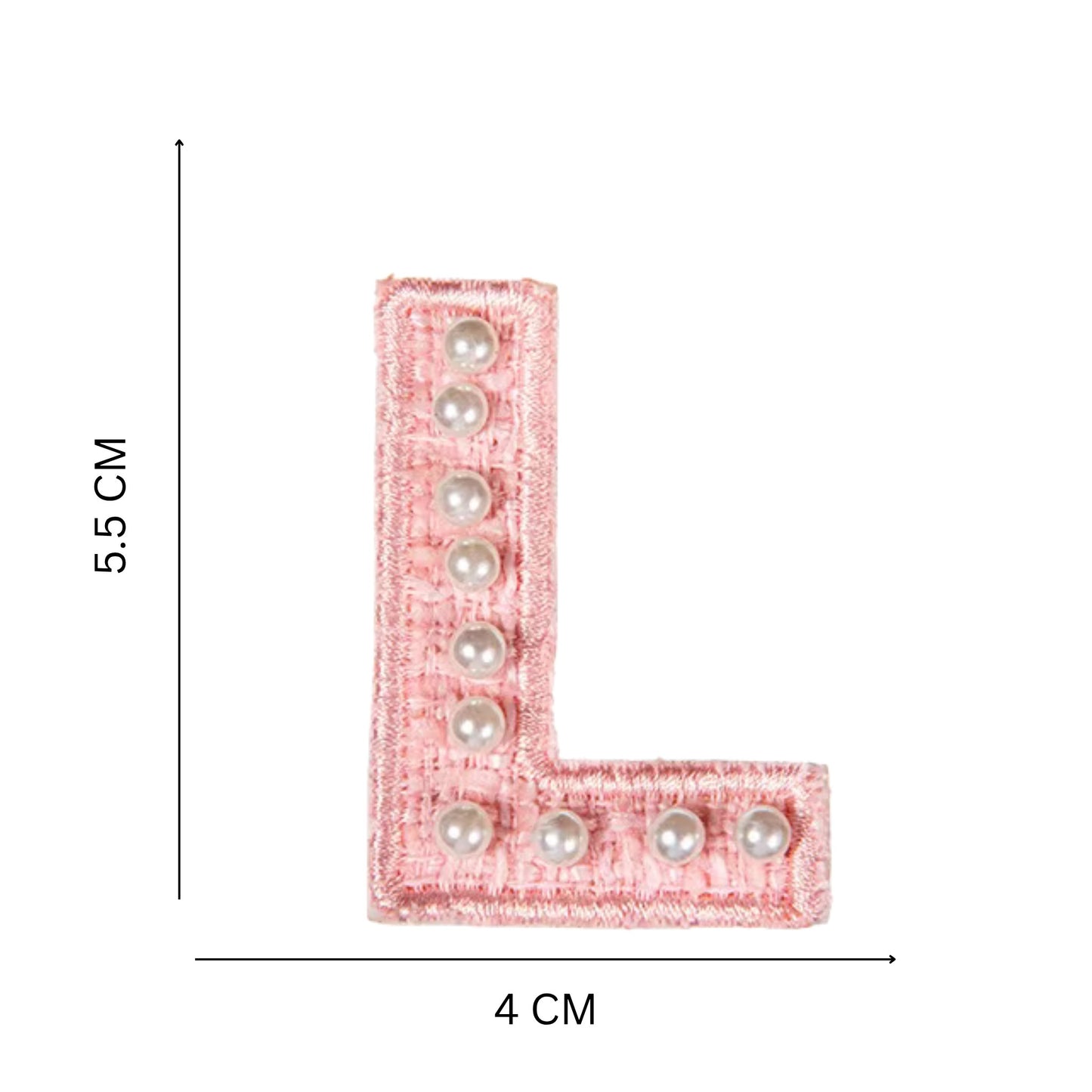 Premium Pearl Letter Stick-On Patches – Pastel Pink, Blue & Off-White A–Z for Handbags, Caps & Non-Washable Surfaces
