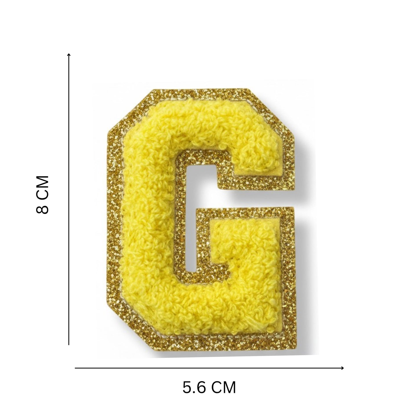 Iron On/Sew On Patch - Glitter Gold Edge Colorful Embroidered Letter "G"