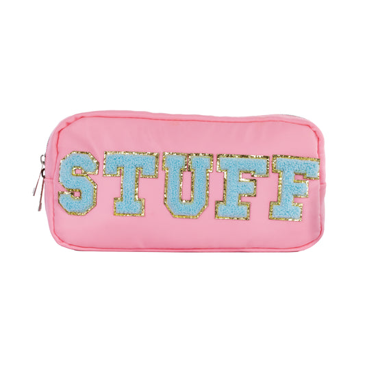 Ready-Made Medium Pouch with ''STUFF'' Patch, Perfect as a Gift or Return Favor