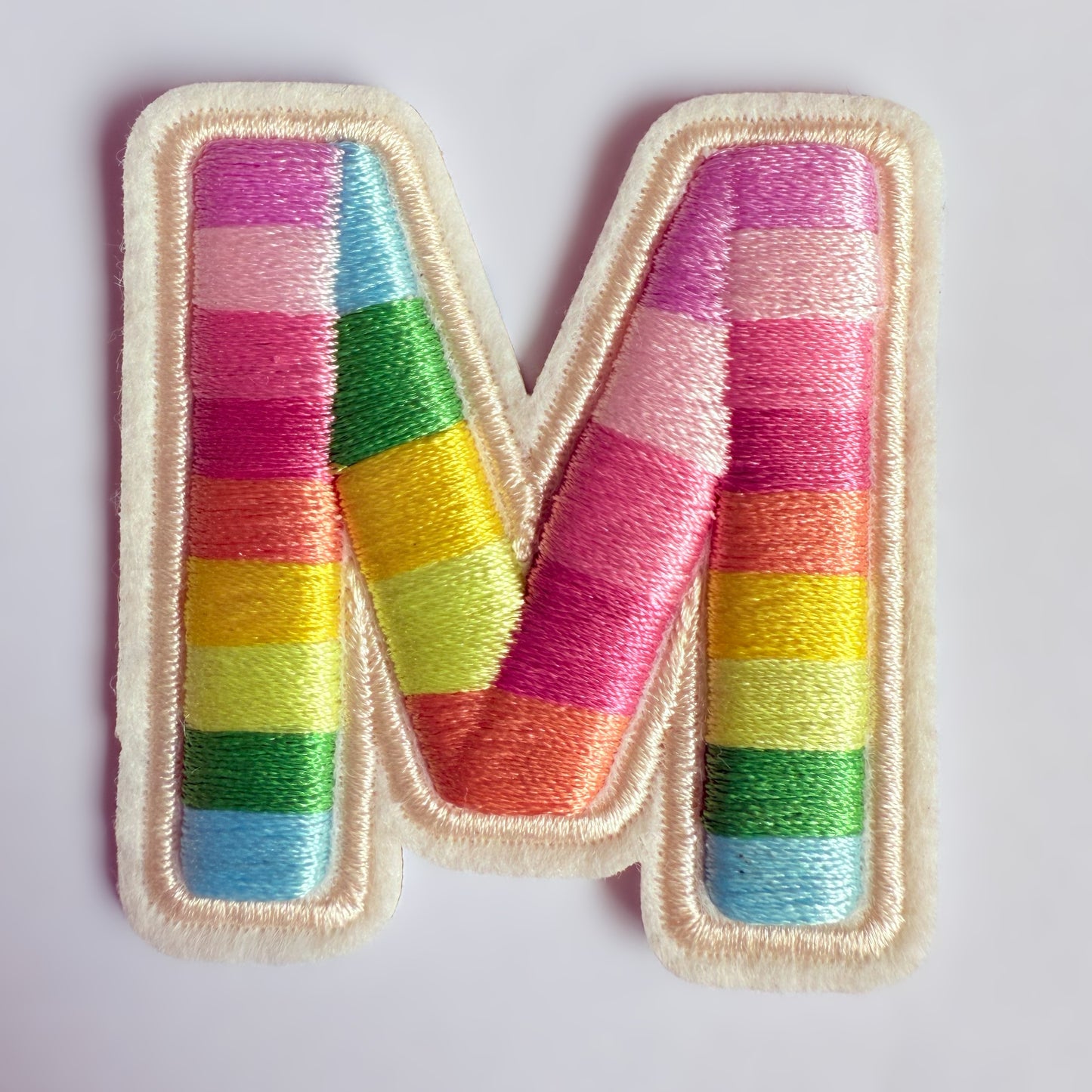 Iron-On/Self-Adhesive Exquisite 3D Stereo Embroidery Colorful Letter Patches, Full Set A-Z, Size 5.5 cm (2.17 inches) approximately