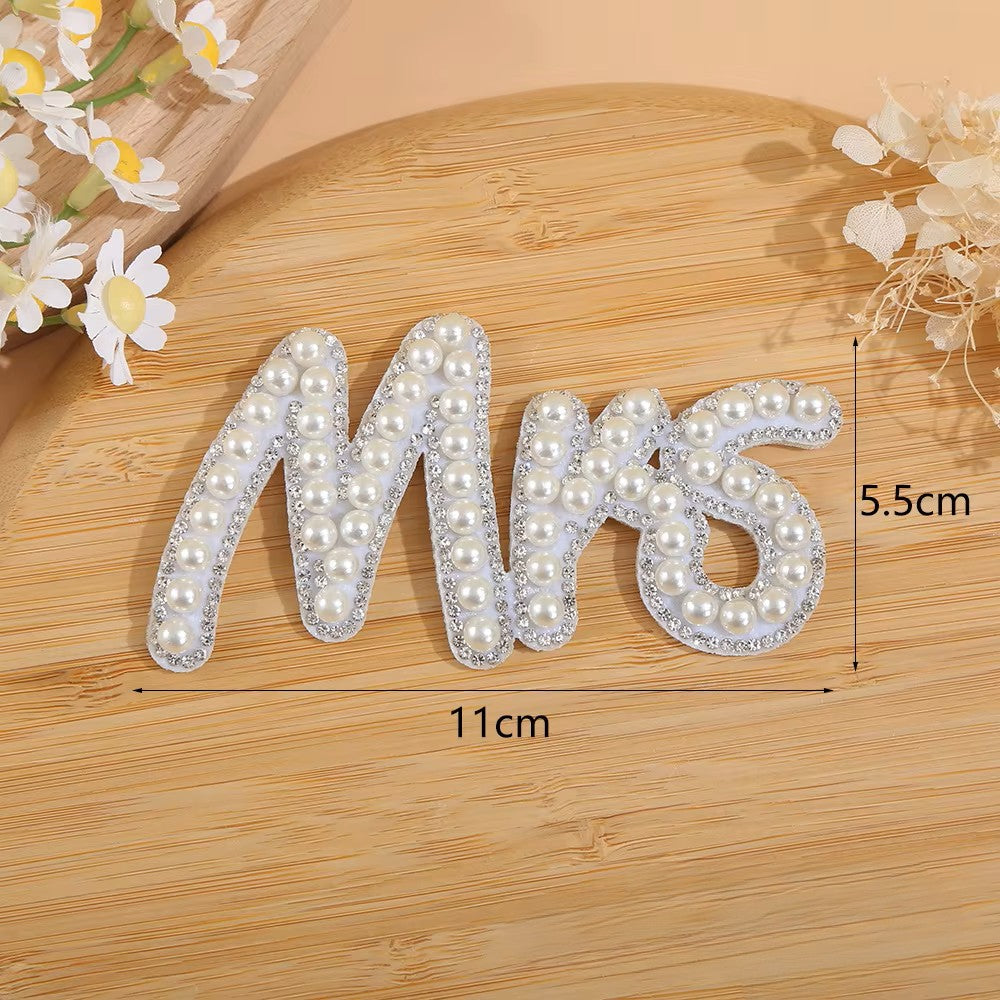 Iron-On/ Self-Adhesive Pearl Patches – ''Bride, Babe, Mrs'' Patches for Bridal Customization
