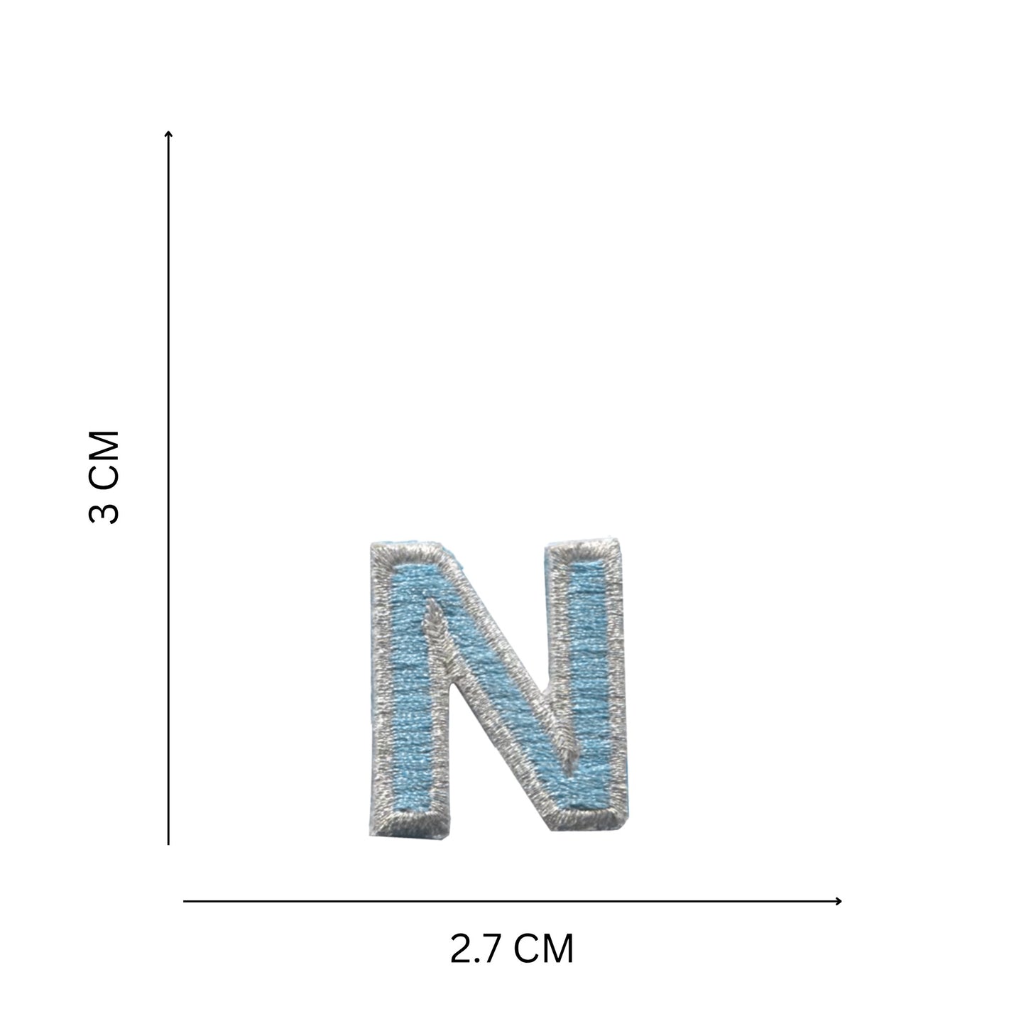 Medium Pastel Letter Patches – 3 cm Embroidered A–Z Iron-On with Silver Border