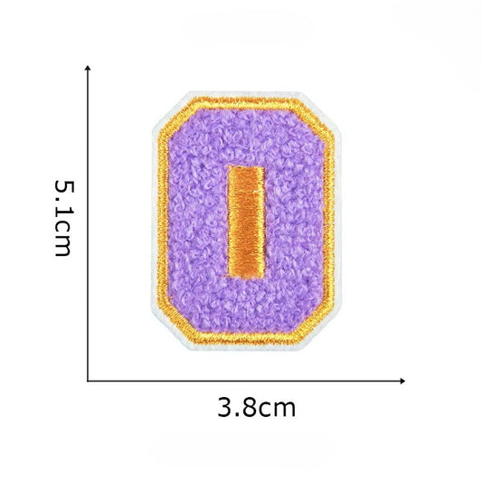 Iron On/Sew On - Gold Edge Chenille Number Patch