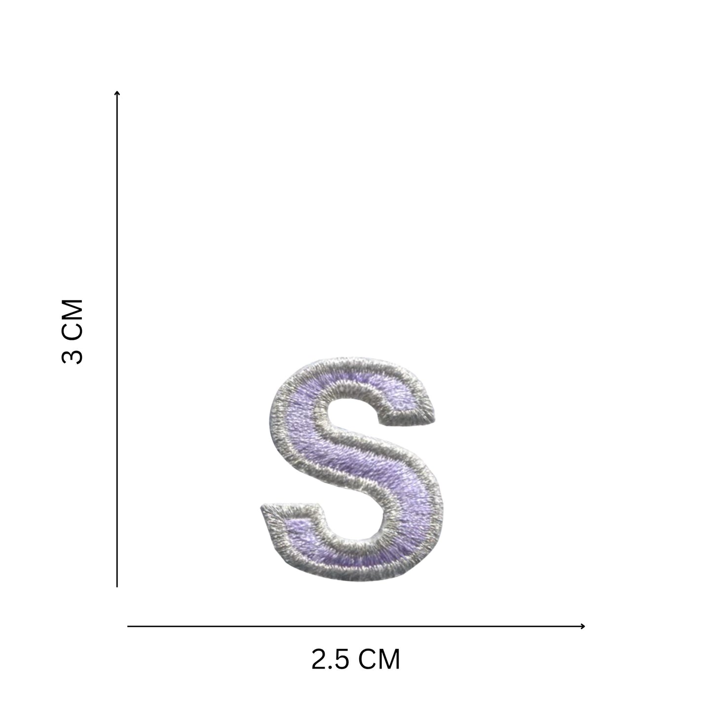 Medium Pastel Letter Patches – 3 cm Embroidered A–Z Iron-On with Silver Border