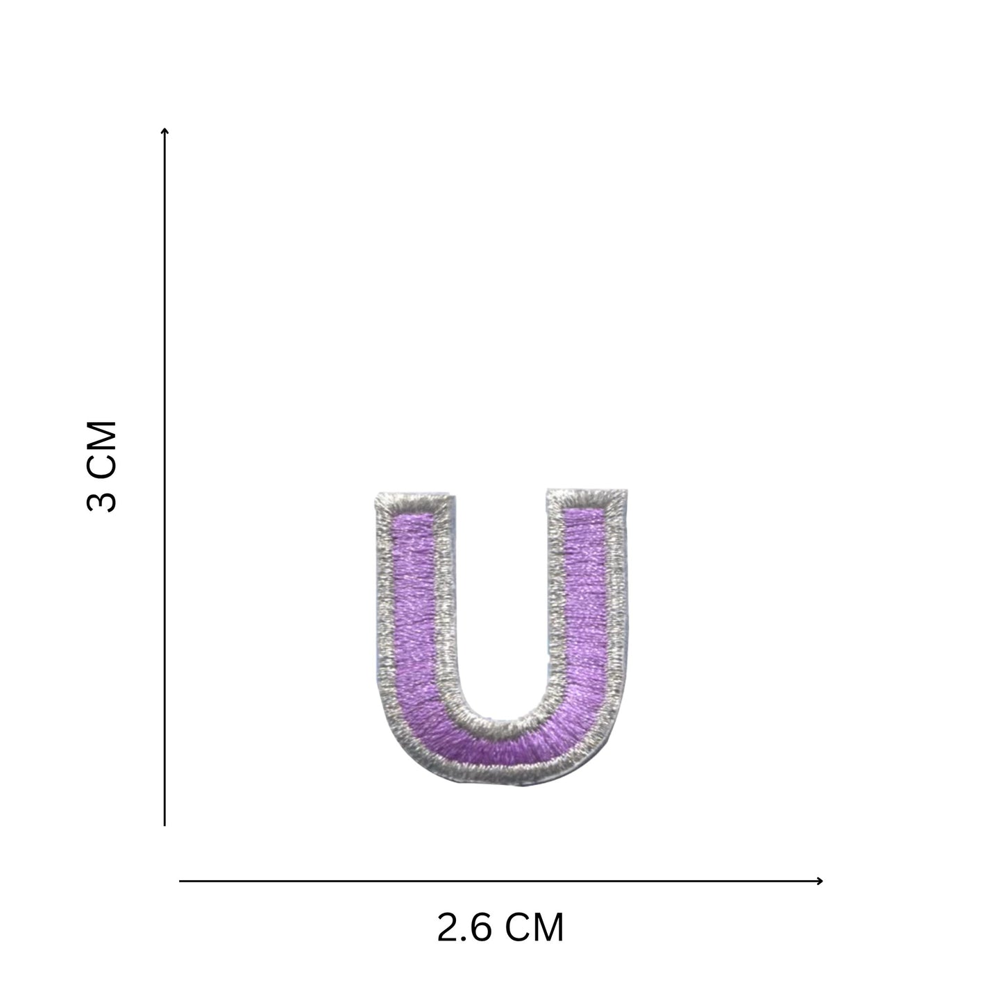 Medium Pastel Letter Patches – 3 cm Embroidered A–Z Iron-On with Silver Border