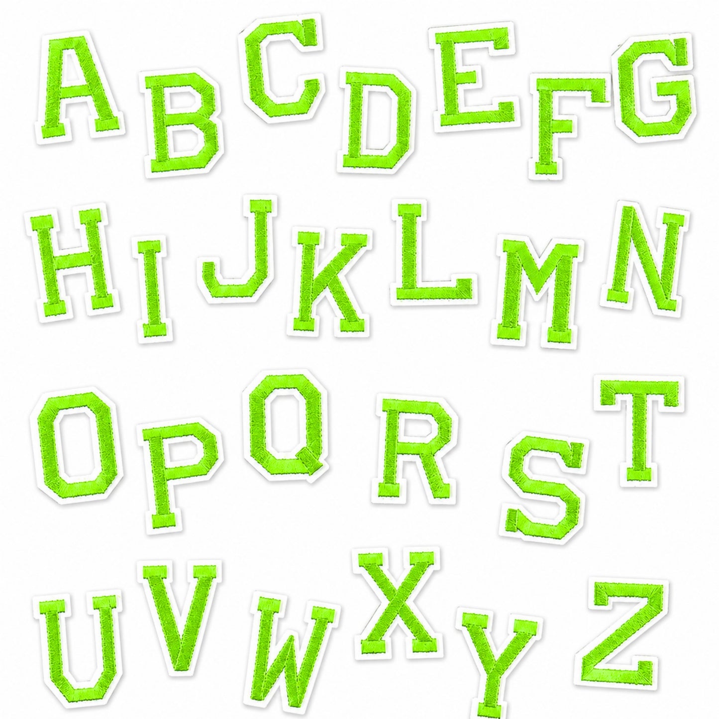 Iron On/ Sew On Varsity Letter Patches - Lime Green