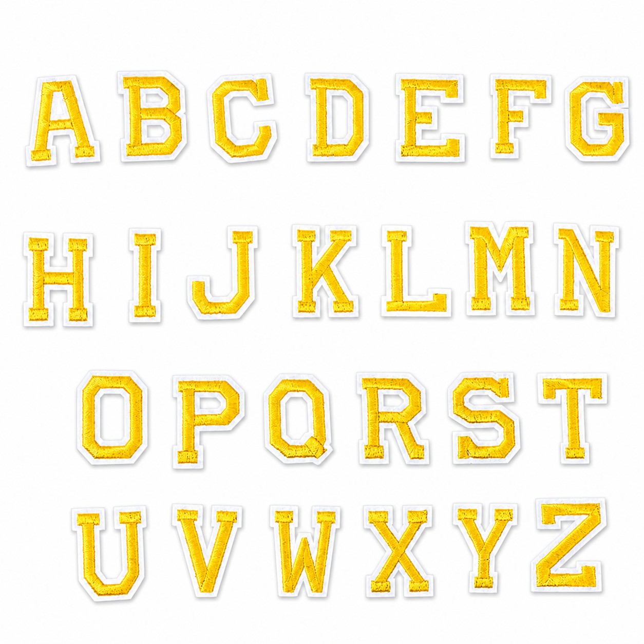 Iron On/Sew On Varsity Letter Patches - Yellow