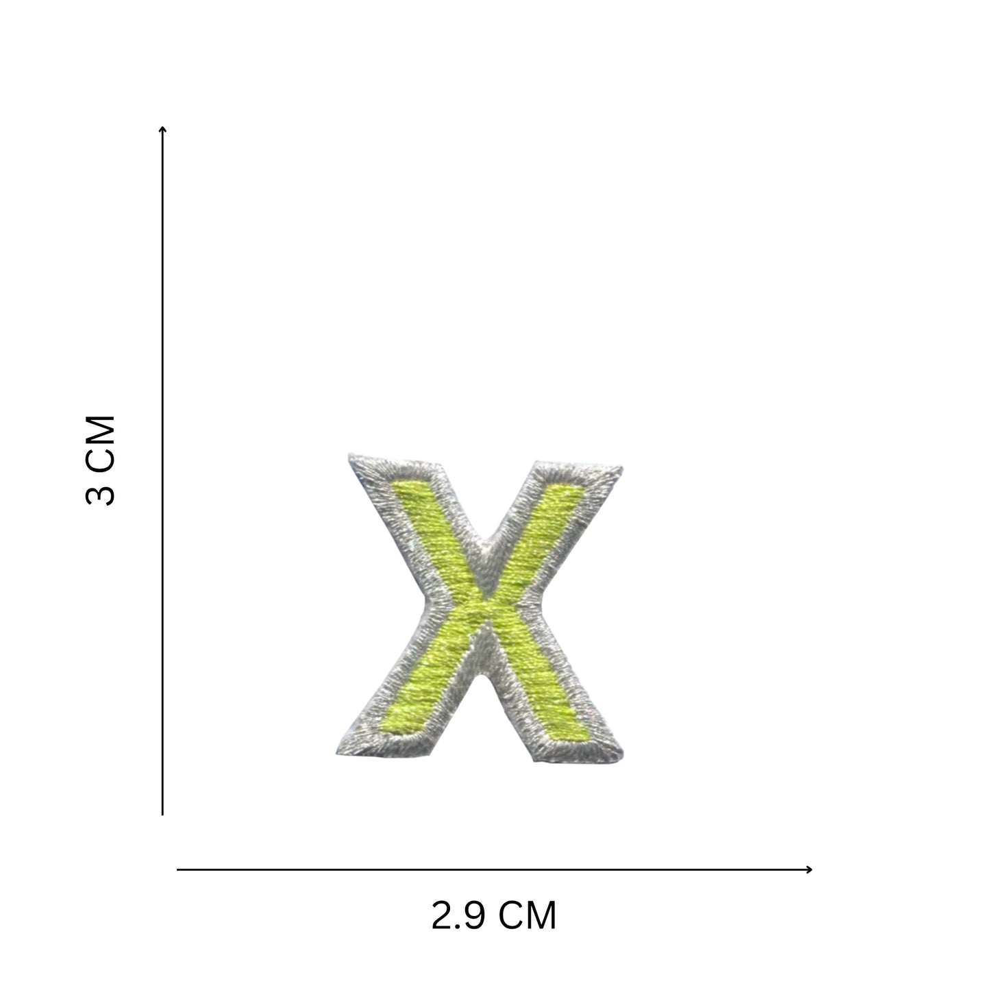 Medium Pastel Letter Patches – 3 cm Embroidered A–Z Iron-On with Silver Border