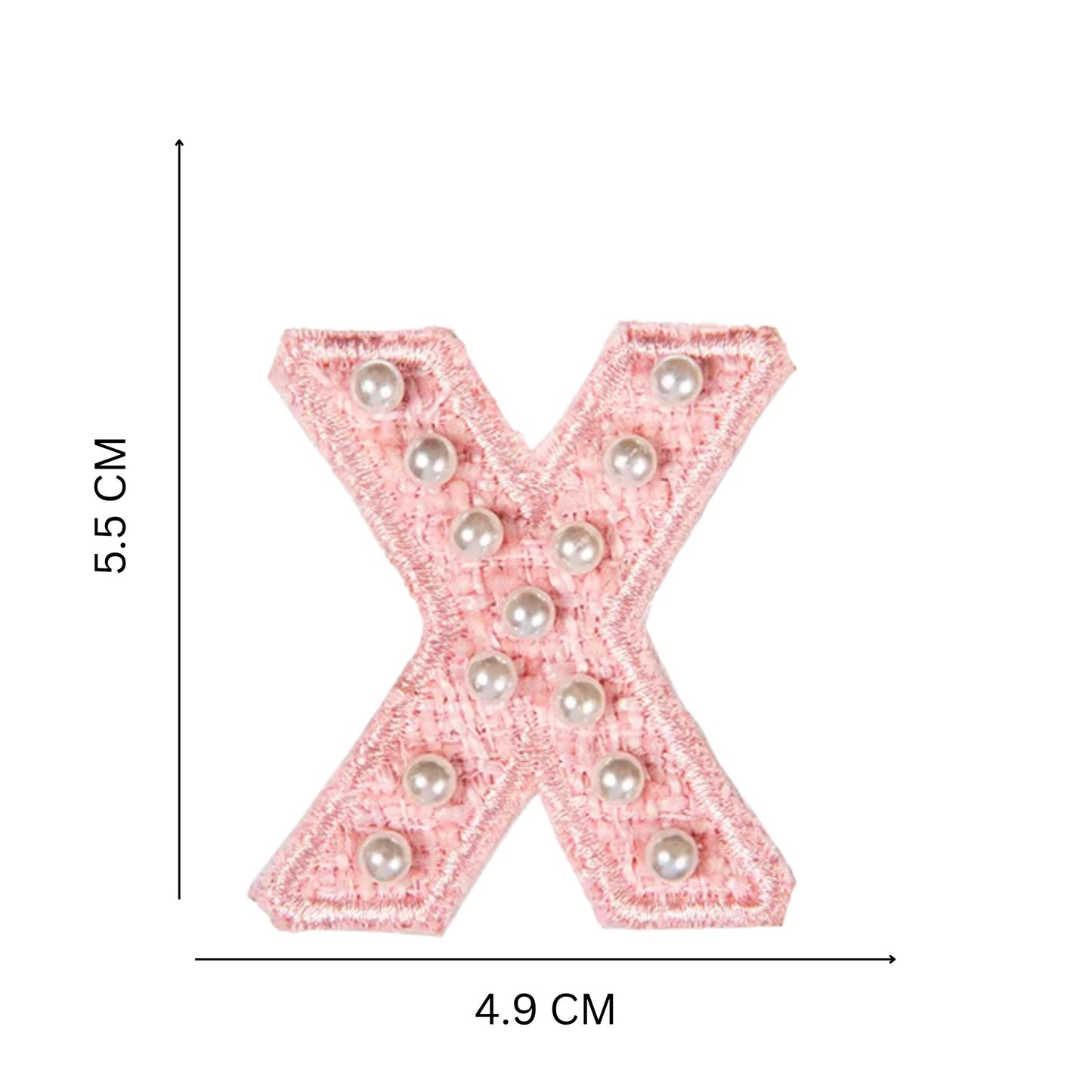 Premium Pearl Letter Stick-On Patches – Pastel Pink, Blue & Off-White A–Z for Handbags, Caps & Non-Washable Surfaces
