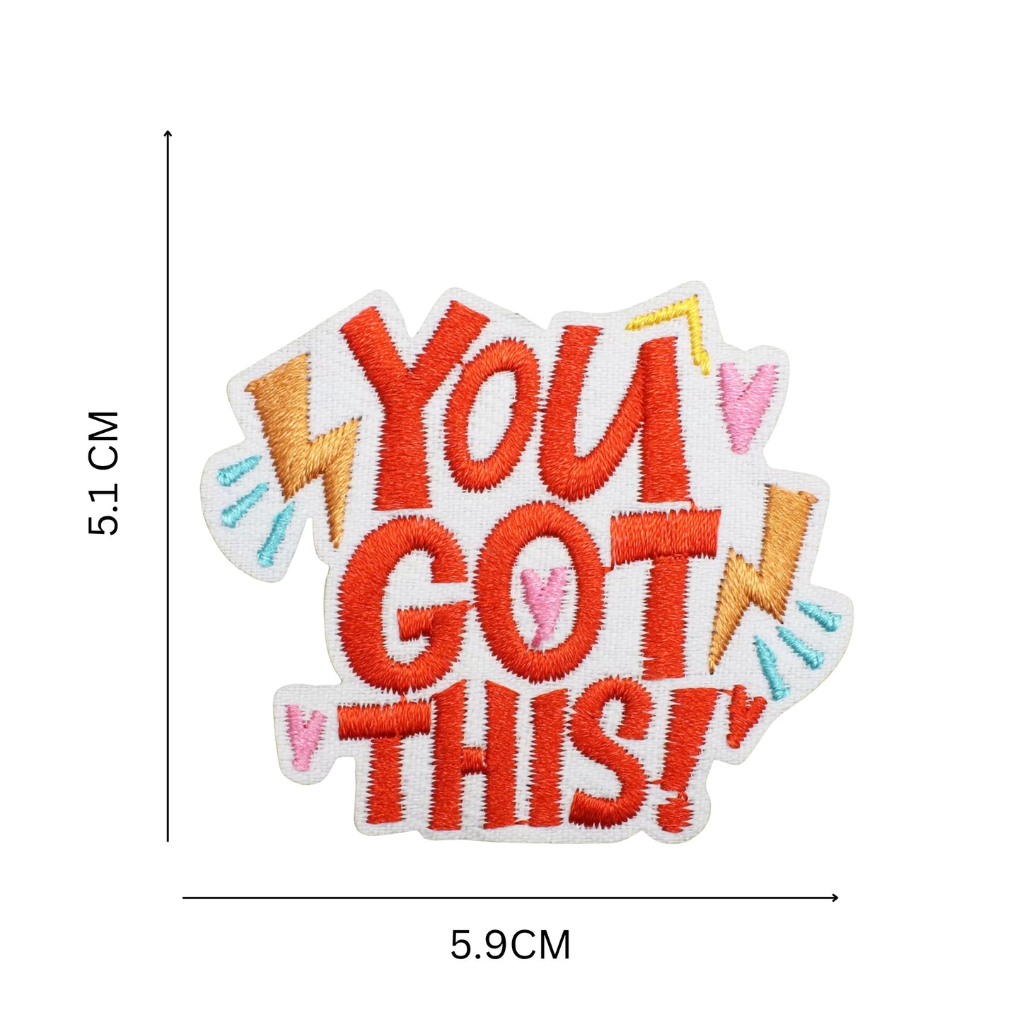 Positive Words Iron-On Embroidered Patches – Uplifting Quote Appliques for Jackets, T-shirts, Tote bags, Jeans, Hats and more