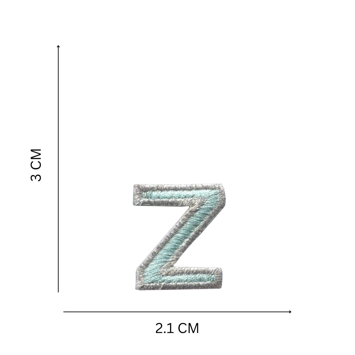 Medium Pastel Letter Patches – 3 cm Embroidered A–Z Iron-On with Silver Border
