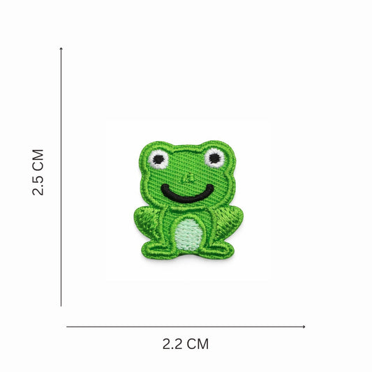 Mini Embroidered Iron On Frog Patch