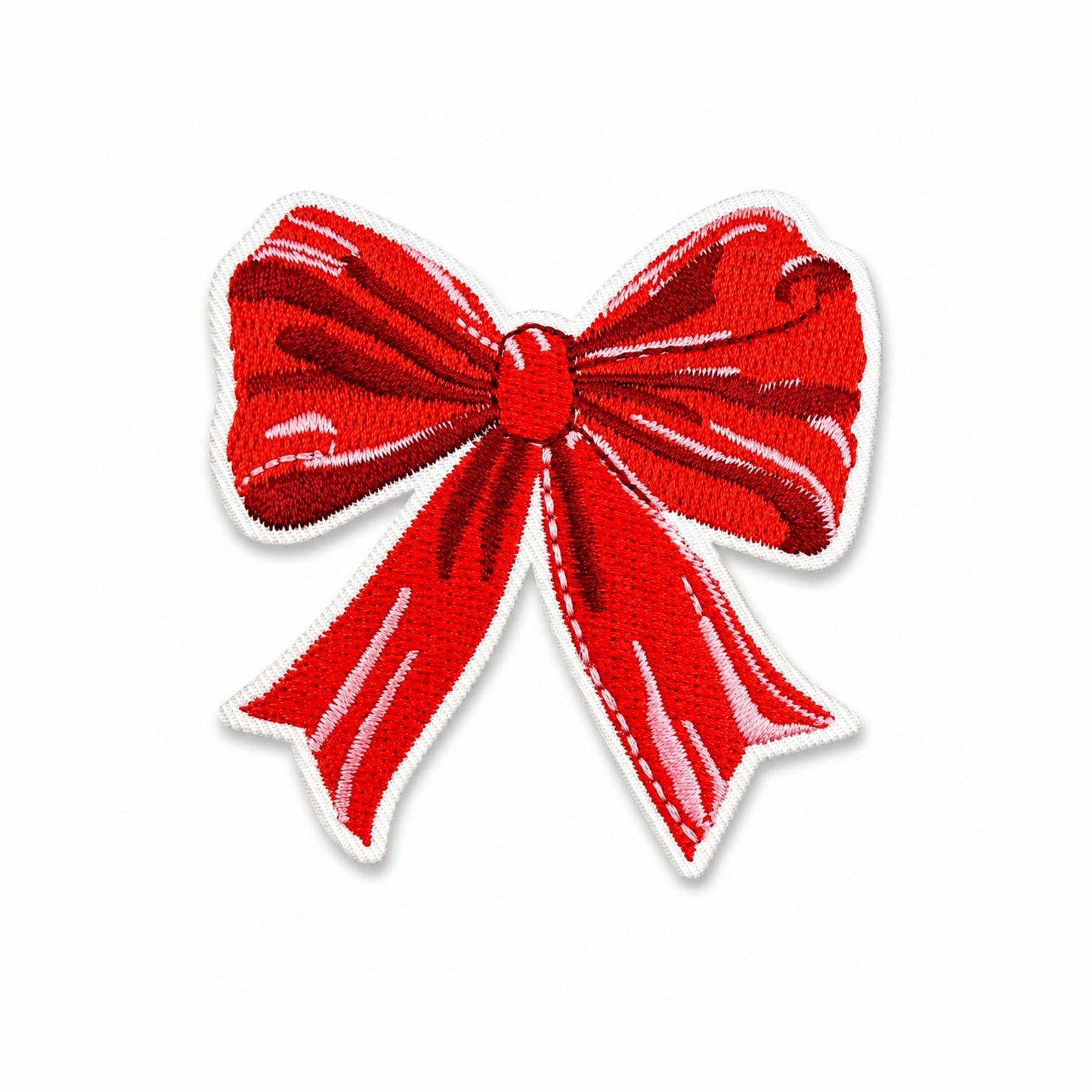 Classic Red Bow Embroidered Iron On Patch