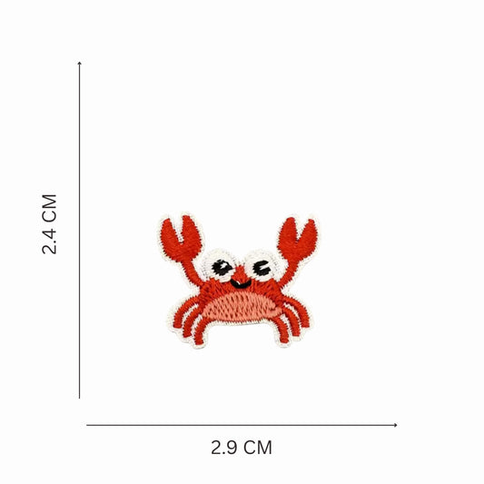 Mini Embroidered Iron On Crab Patch