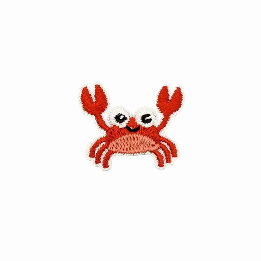 Mini Embroidered Iron On Crab Patch