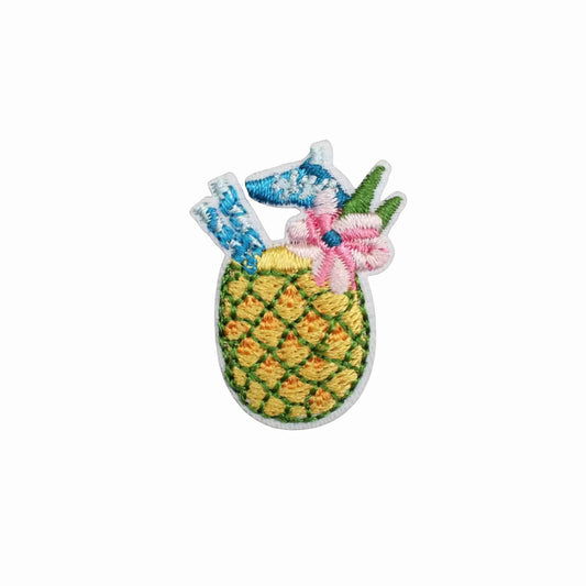 Mini Pineapple Drink Embroidered Iron On Patch
