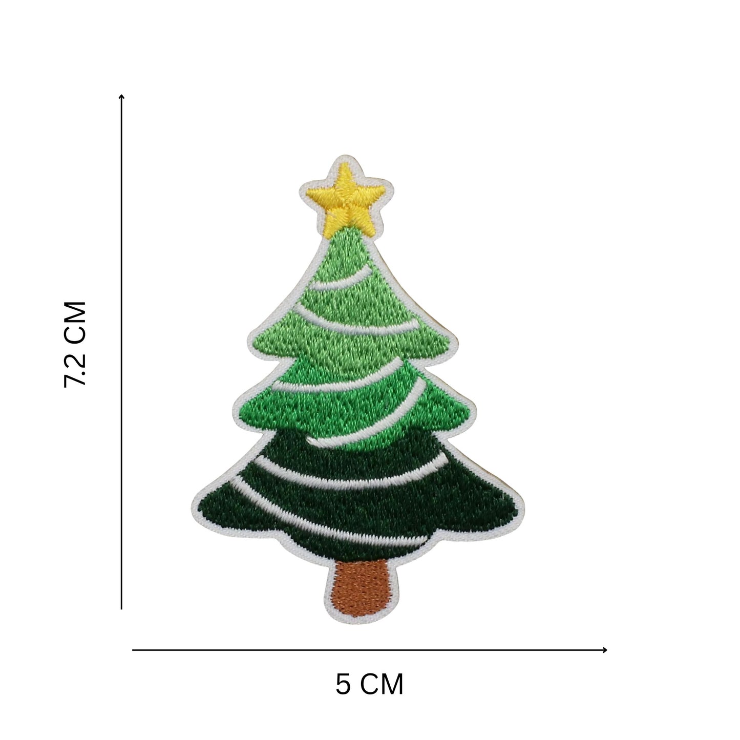 Christmas Tree Embroidery Iron-On Applique Patch