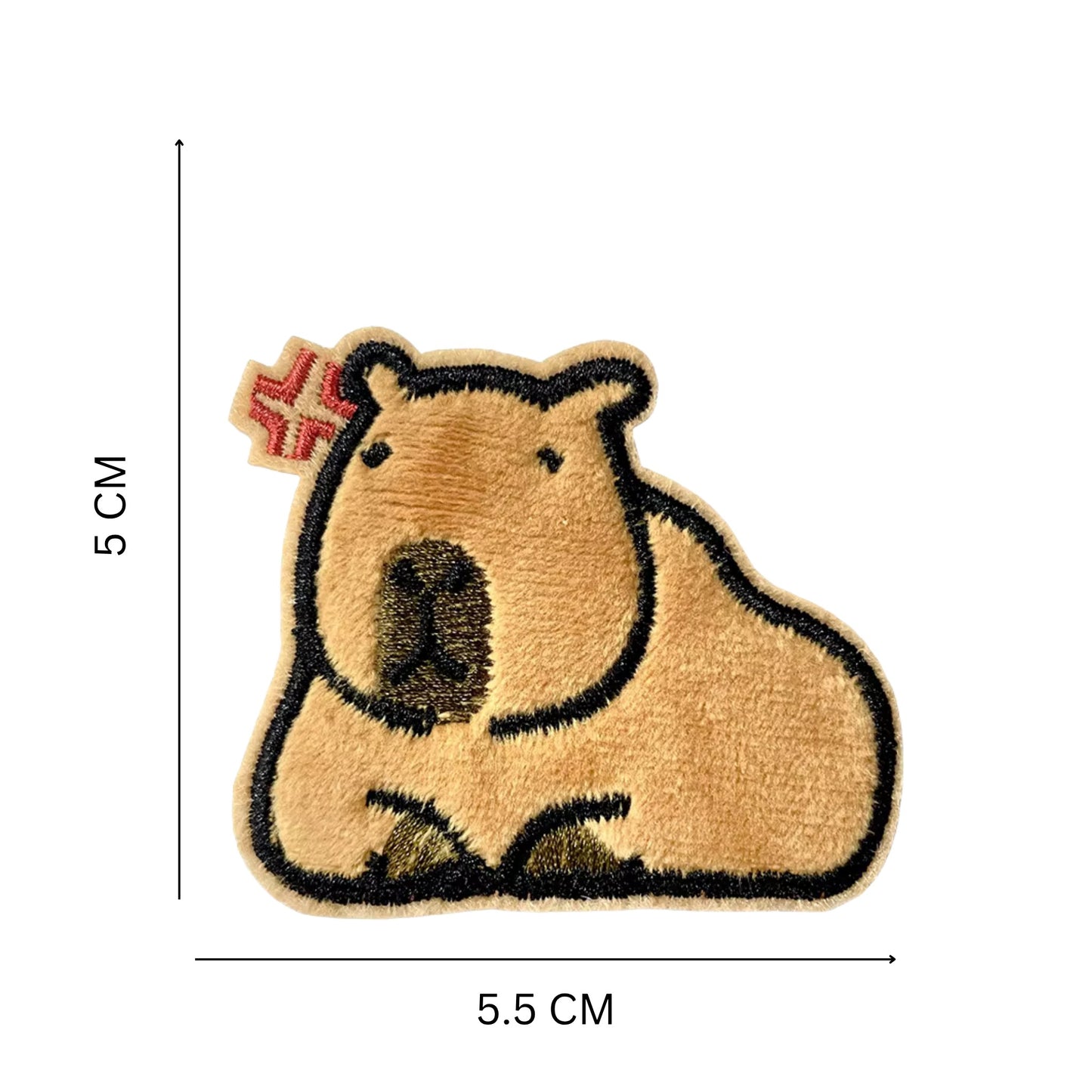Velvet Texture Capybara Iron-On & Self-Stick Patches – Cute Animal Appliques for T-Shirts, Hoodies & Hats