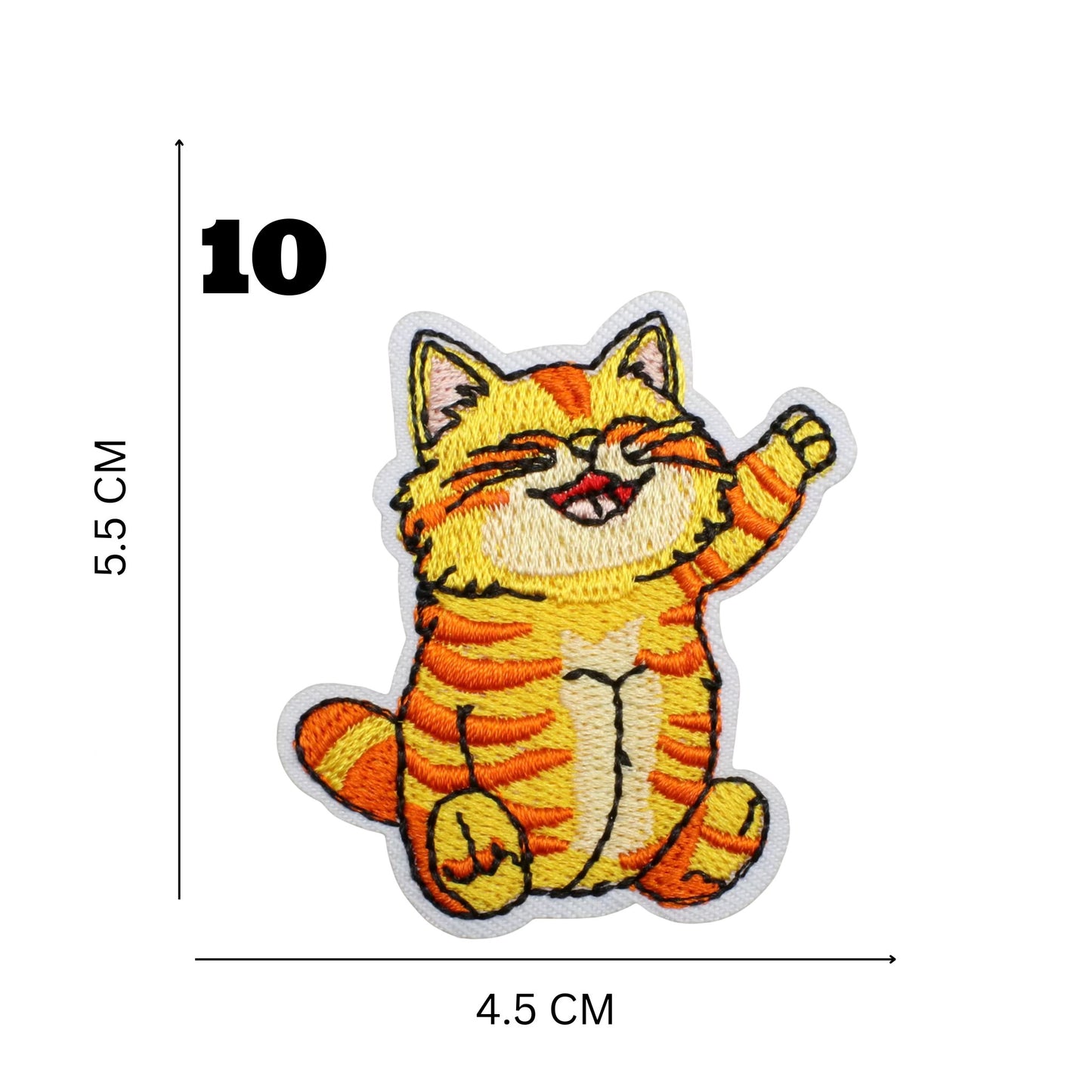 Orange Cat Lover’s Embroidered Iron-On Patch Set – 16 Adorable Designs for DIY Customization