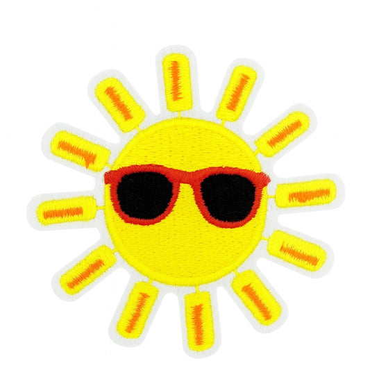 Bright Happy Sun Iron On and Sew On Patch for Personalized Apparel and Accessories