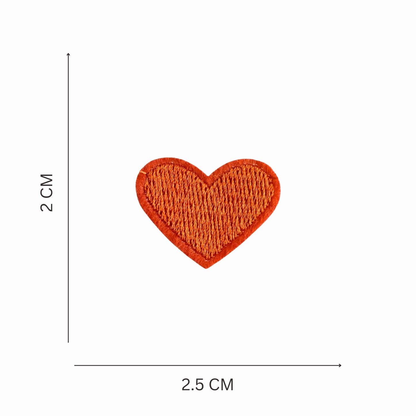 Multicolor Embroidered Heart Iron On Patch - Set of 20