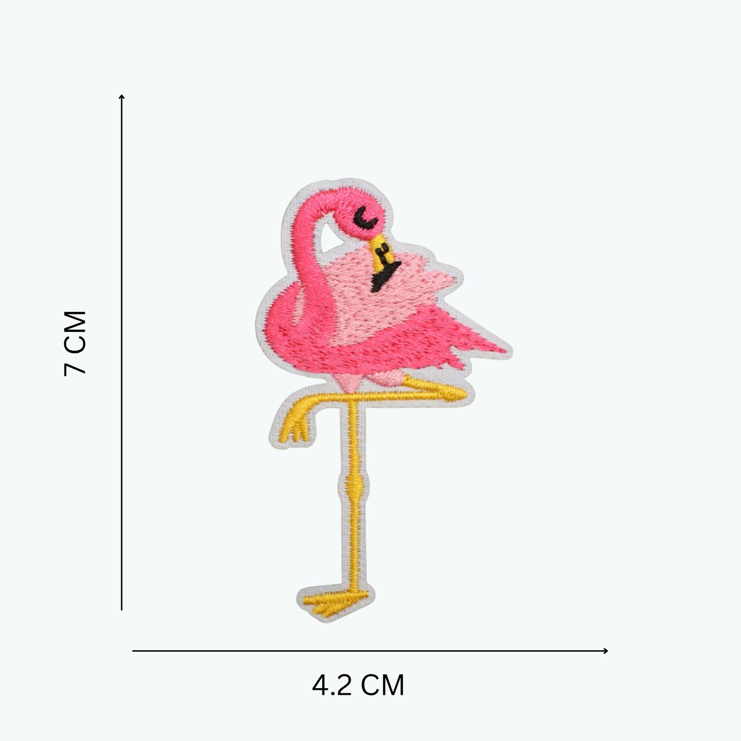 Pink Flamingo Embroidered Iron-On Patch for Clothes, Tote Bags, Caps & Shoes – DIY Fashion Accessory