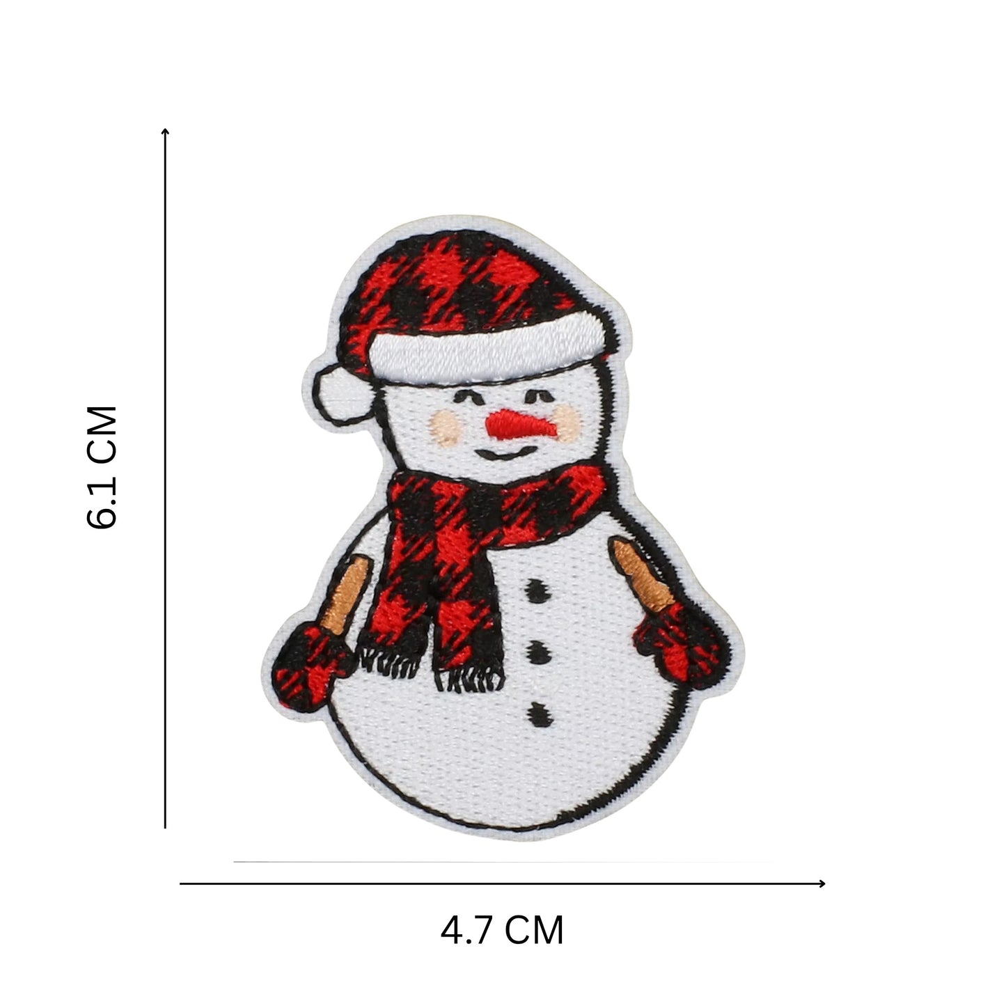 Christmas Iron-On Patches – Red & Green Plaid Embroidered Festive Designs
