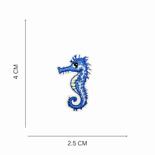 Mini Embroidered Iron On Seahorse Patch
