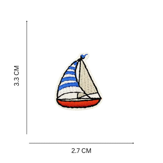 Mini Sailboat Embroidered Iron On Patch for Clothes & Accessories