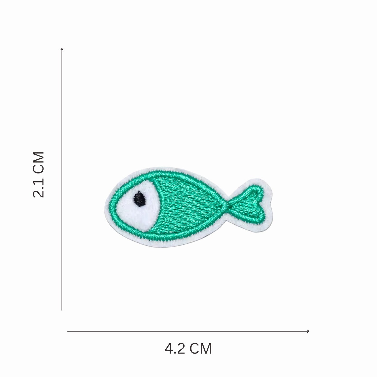 Mini Embroidered Iron On Fish Patches -Set of 6