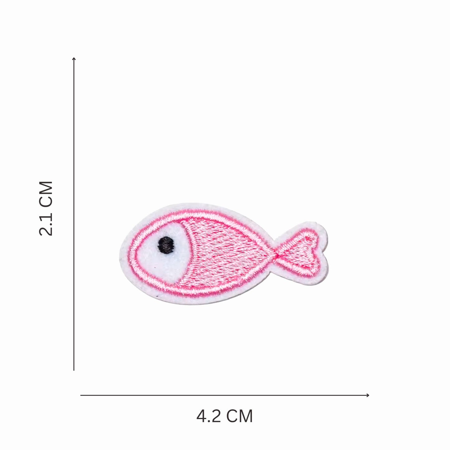 Mini Embroidered Iron On Fish Patches -Set of 6